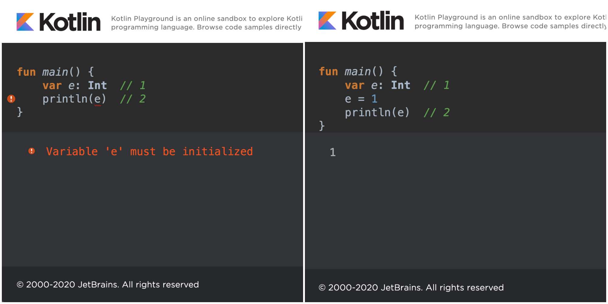 Kotlin Variable first read time