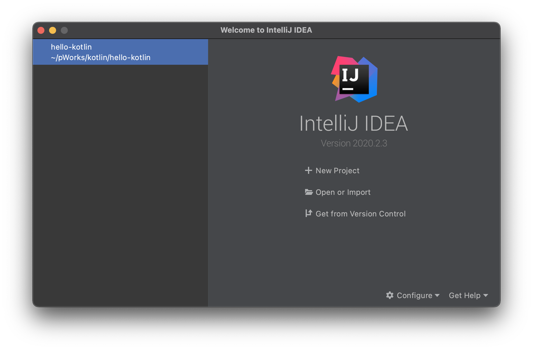 Welcome IntelliJ IDEA