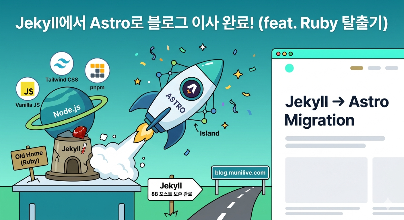 Jekyll에서 Astro로 블로그 이사 완료! (feat. Ruby 탈출기)