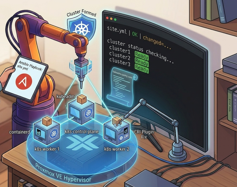 Ansible로 Kubernetes 클러스터를 코드 한 줄로 (홈랩 k8s 구축기 2편)