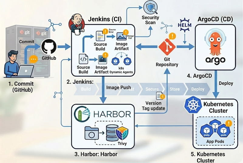 Jenkins, ArgoCD, Harbor로 CI/CD 파이프라인 구성하기 (홈랩 k8s 구축기 4편)